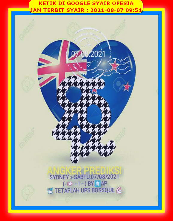 Syair Sdy Hari Ini Sabtu 7 Agustus 2021 Opesia Official