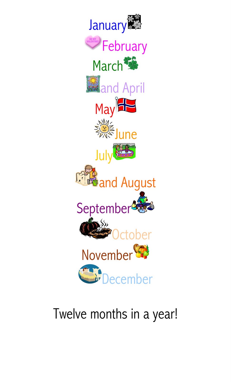 months of the year  song