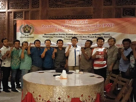 PWI Pamekasan Deklarasi Antiberita Bohong Jelang Pelantikan Gubernur Jatim