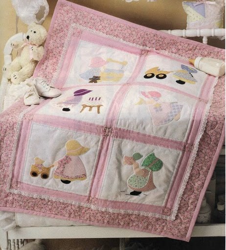 Sunbonnet - patchwork com riscos