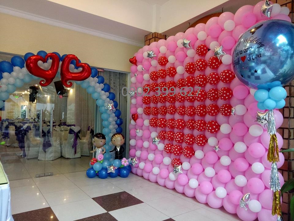 Set bong bóng trang trí tiệc sinh nhật màu xanh sang trọng Miubabyclothing Lazadavn