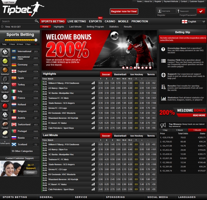 Tipbet Bookmaker Tipbet Screen