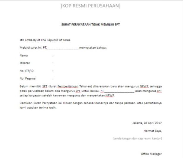 Contoh Surat Keterangan Sekolah Untuk Visa Contoh Surat