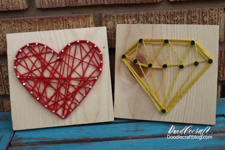 Easy String Art Tutorial Heart Diamond Templates!