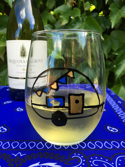 DIY Painted Airstream Wine Glass, perfect for Glamping! www.jacolynmurphy.com