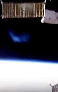 Image just as the huge UFO at the ISS starts to uncloak itself.