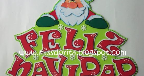 Manualidades en Foami Miss Dorita: Letrero Feliz Navidad