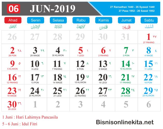 kalender 2019 juni