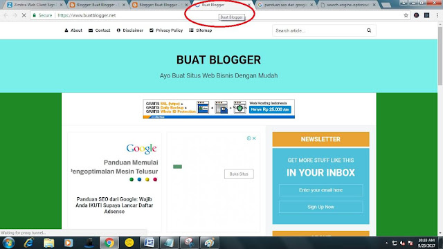 contoh judul laman yang dapat dilihat pada browser chrome contoh judul laman yang dapat dilihat pada browser chrome ketika akses www.buatblogger.net