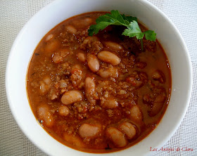 Frijoles con carne molida o picada