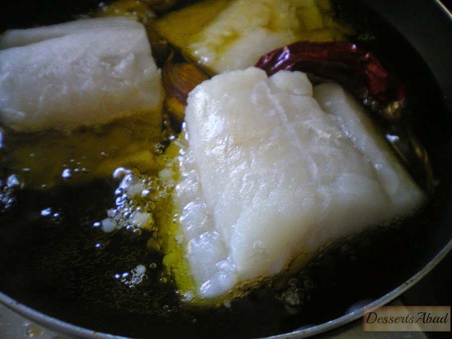 Confitando el bacalao