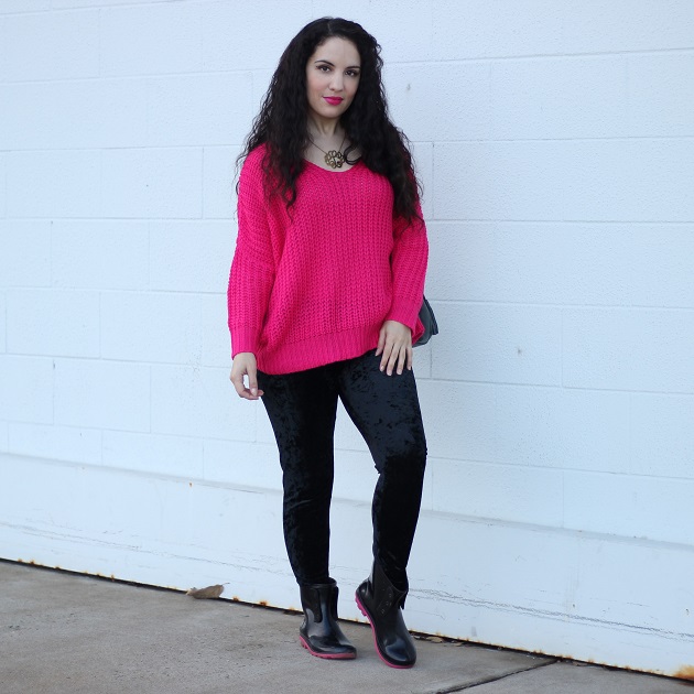 Libertad Green Shein Bright Pink Sweater