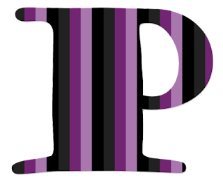 Abecedario con Rayas Horizontales Moradas. Alphabet with Purple Horizontal Stripes.