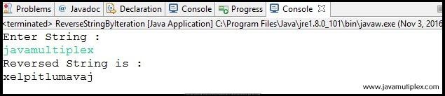 How to Reverse given String using Iteration in Java?