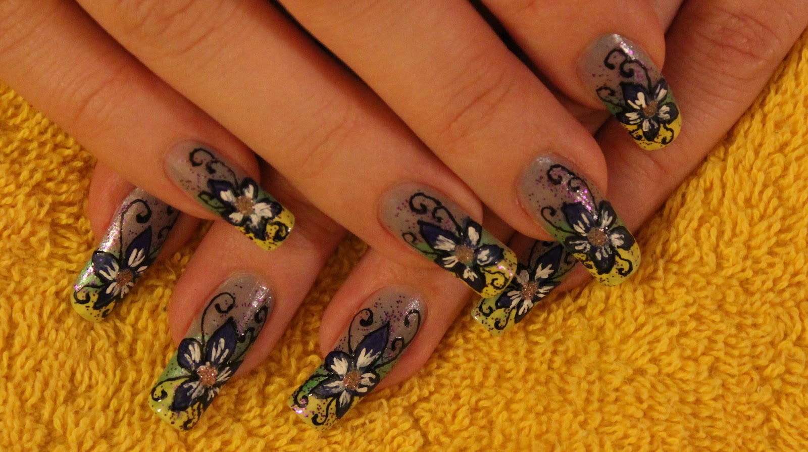 Nail Design Nail Design Blue fary flower.Nail art