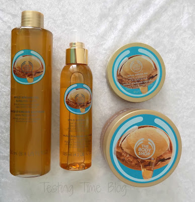 The Body Shop Wild Argan Oil Range Feat Miracle Solid Oil, Body Scrub, Radiant Oil, Bubbling bath