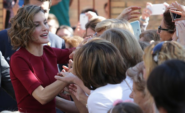 Queen Letizia attends the Opening of the training course 2015-2016 Secondary School "Javier García Tellez". Caceres
