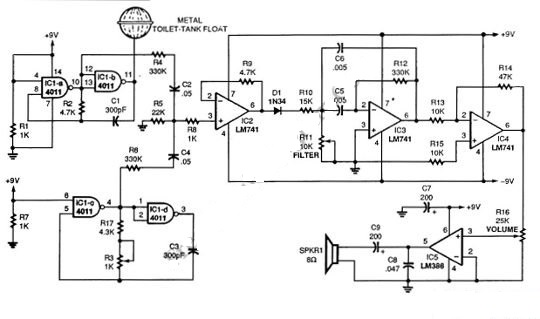 Single Chip Theremin Circuit Diagram | Supreem Circuits Diagram and