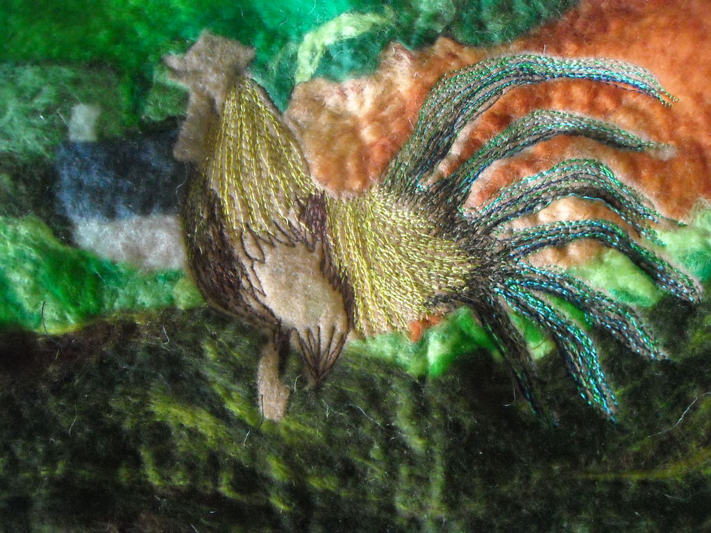 sue forey fibre art Stitched felt paintings