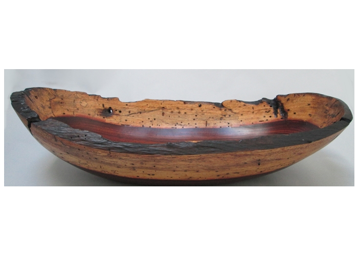 Walnut Large Oval Wooden Bowl Burned Bark Natural Edge Folk And Fine Walnut Large Oval Wooden Bowl Burned Bark Natural Edge