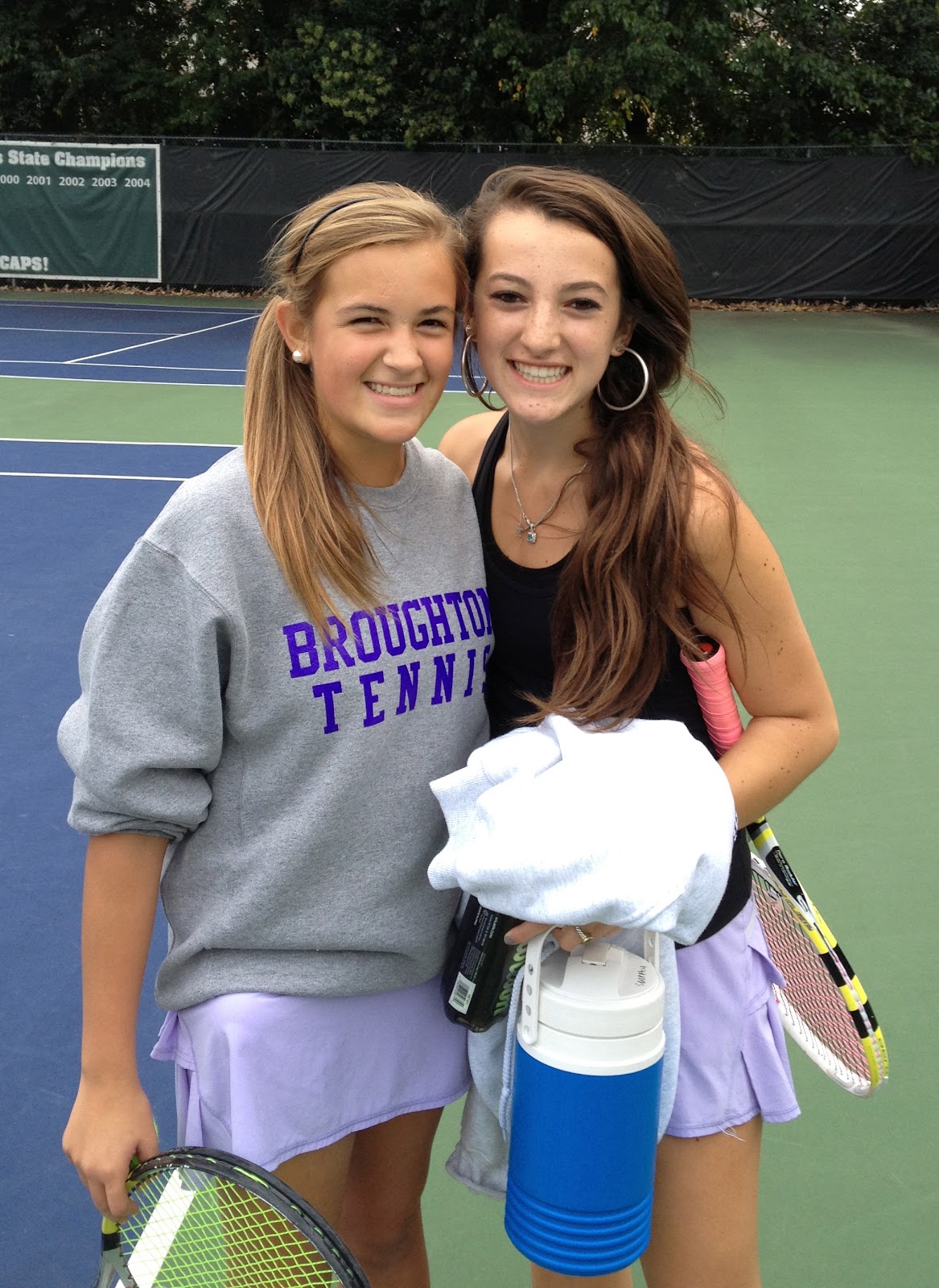 We won all 9 courts against Leesville, with freshmen Sidney Saleeby and