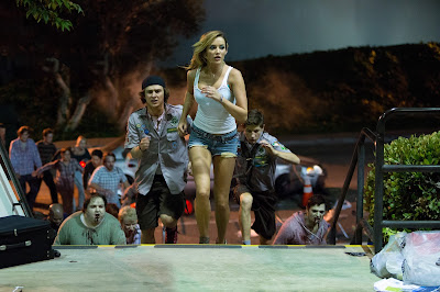 Sarah Dumont and Logan Miller in Scouts Guide to the Zombie Apocalypse