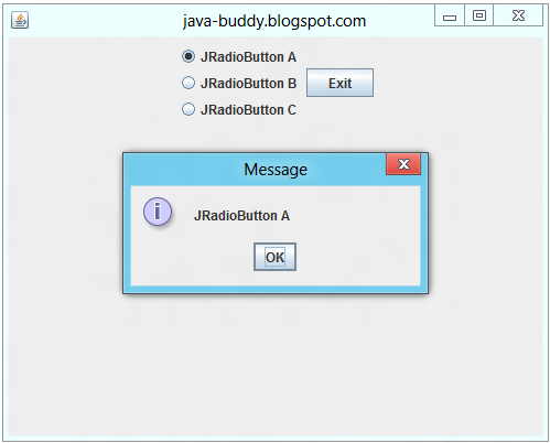 Java-Buddy: ActionListener of JRadioButton