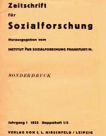 Zeitschrift für Sozialforschung - für Kritische Theorie der Gesellschaft (1932-1941)