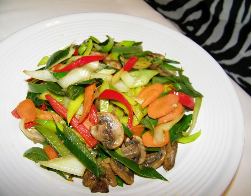 Little Bellevue Kitchen Vegetarian Stir Fried Leek with Mushroom