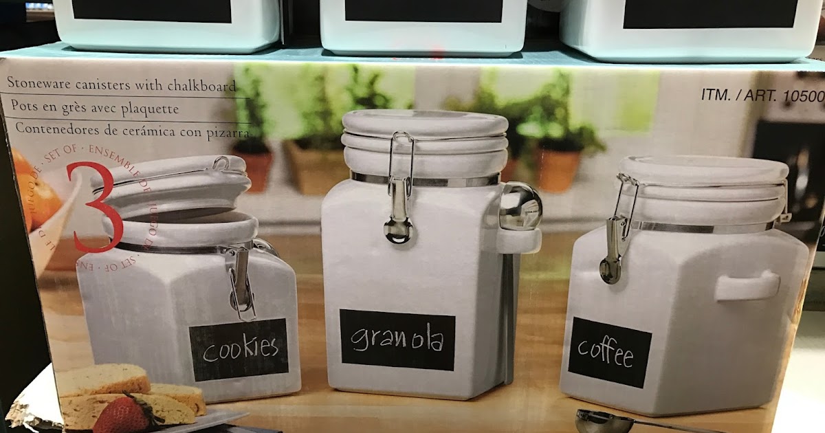 Stoneware Canisters with Chalkboard (3piece) Costco Weekender