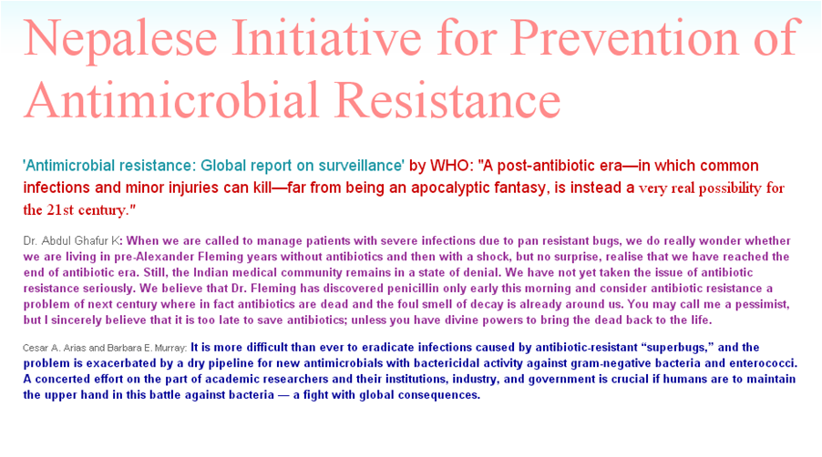 Nepalese Initiative for Prevention of Antimicrobial Resistance