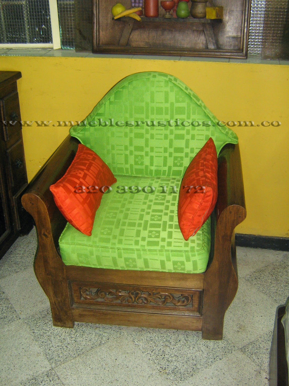 muebles rusticos : sala en madera rustica