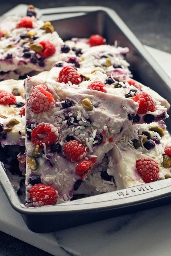 Healthy Frozen Yogurt Berry Nut Bark Quick and Easy Recipes