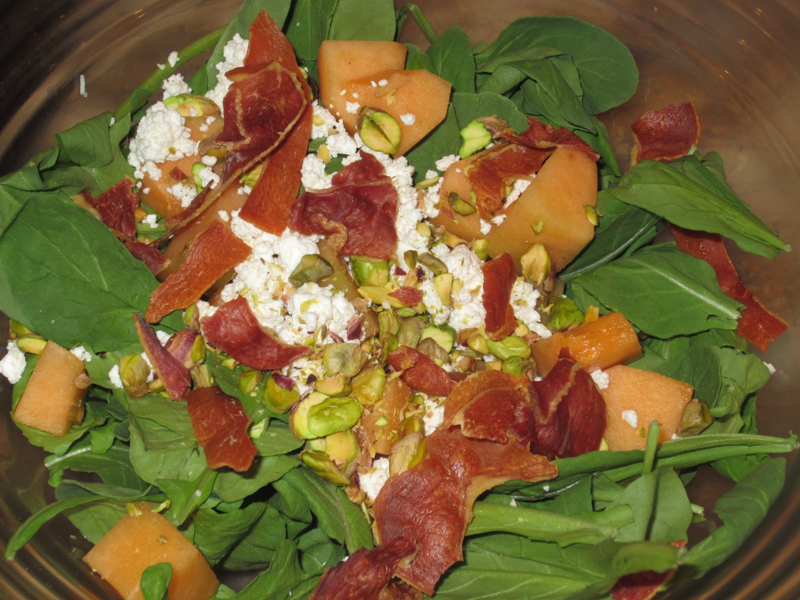 Kristi in the Kitchen Melon & Crispy Prosciutto Salad