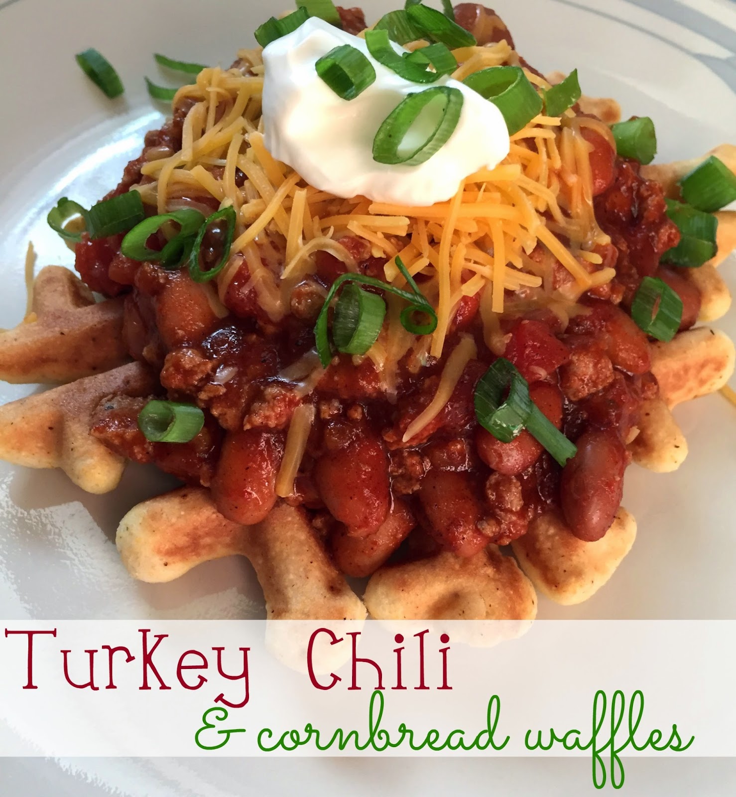 simply made with love Turkey Chili with Cornbread Waffles