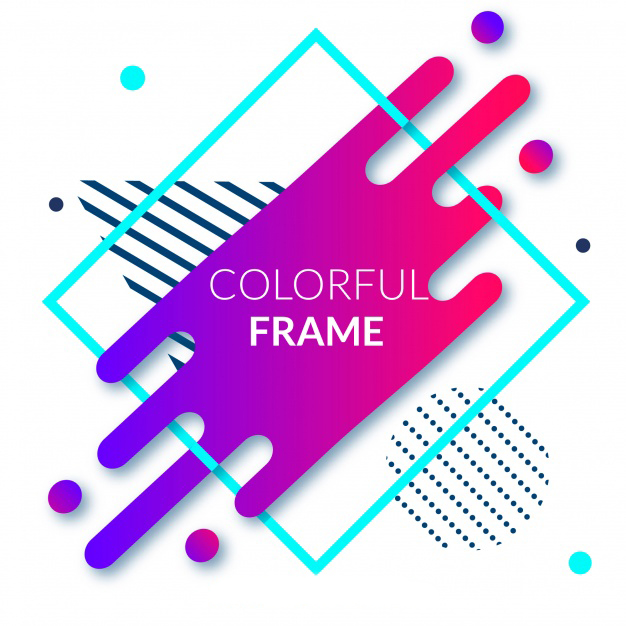 Flat colorful frame background Free Vector