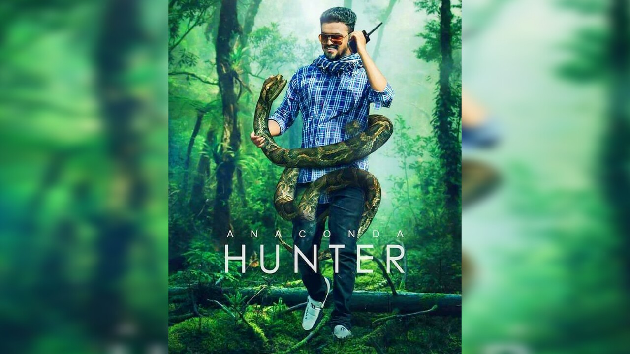Picsart movie poster ANACONDA HUNTER editing Easy movie poster