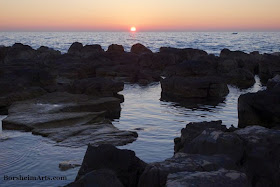 Setting Sun Adriatic Sea Umag Croatia sunset
