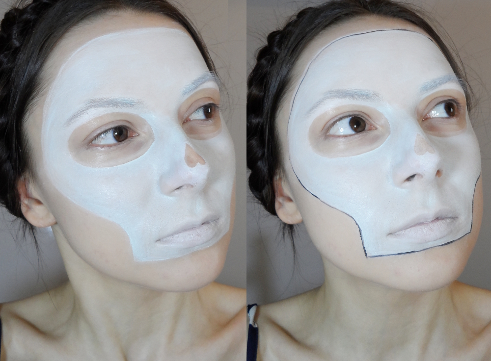 step-by-step makeup pictorial on how to do a low-key skull makeup look for halloween