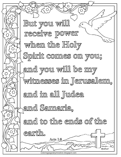 Coloring Pages for Kids by Mr. Adron: Acts 1:8 Print and Color Page ...