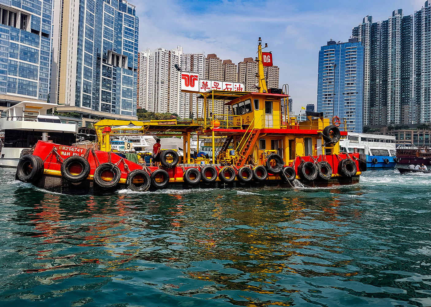 Sheltered from the Typhoon Working Boats in the Typhoon Shelter