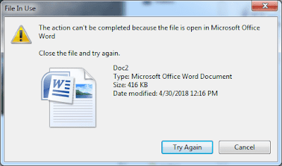 File In Use - Windows