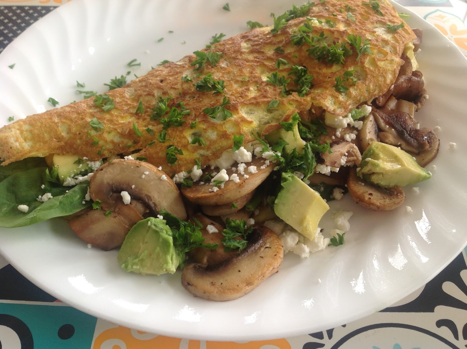 Fil et fouet Omelette aux champignons et au fromage de chèvre