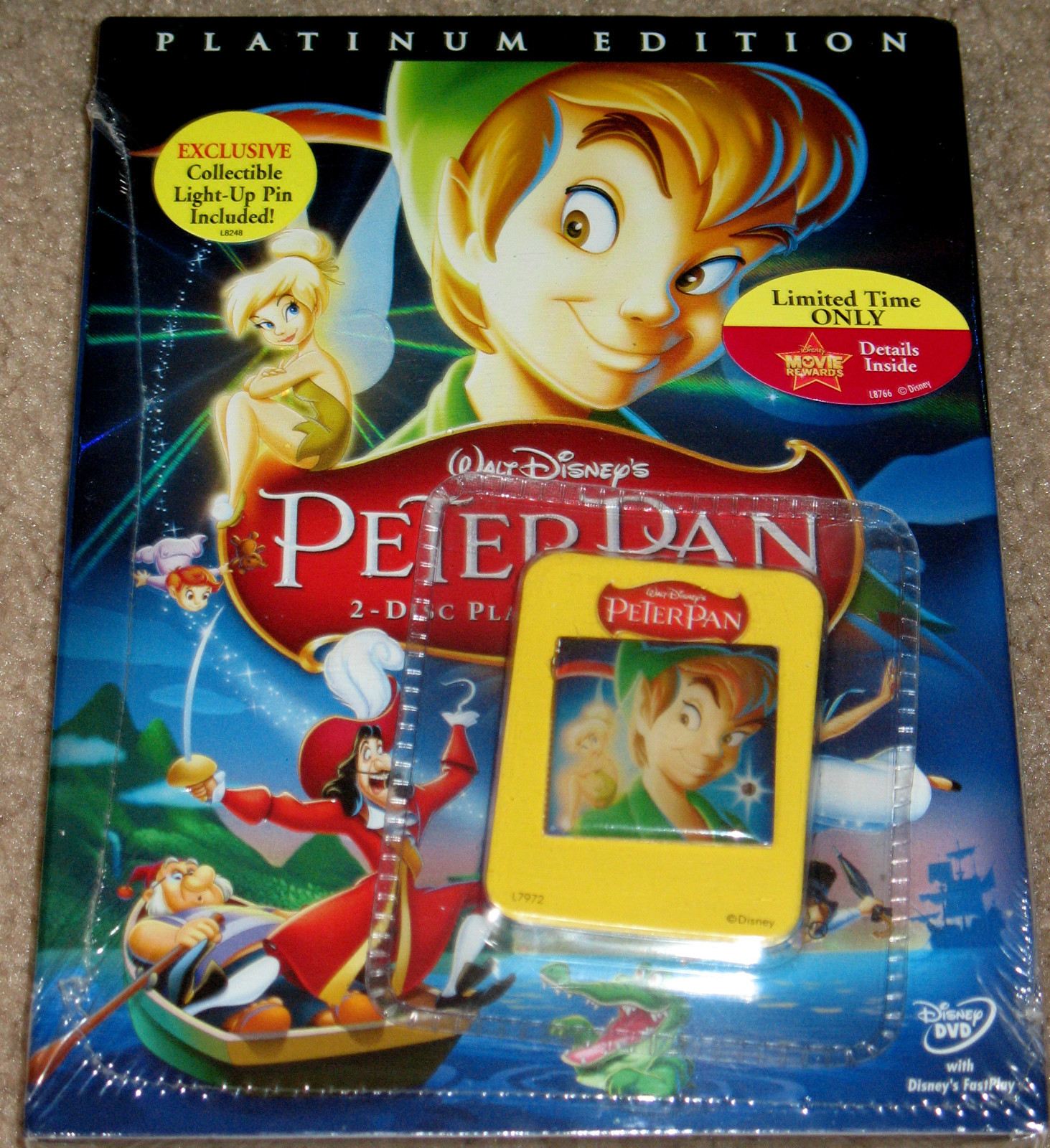 Bluray & DVD Exclusives Peter Pan Target Exclusive Light Up Pin (DVD)