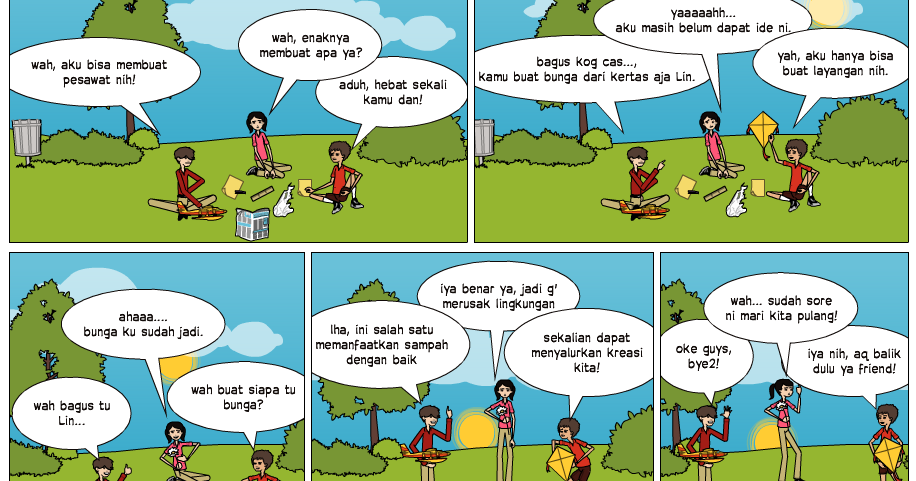 Contoh Cerita Bergambar Tentang Lingkungan kebersihan