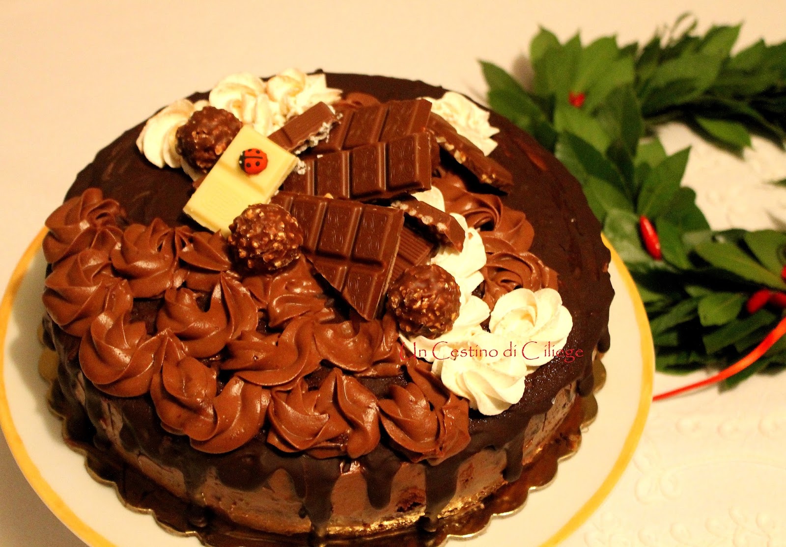 Un cestino di ciliege Drip cake laurea