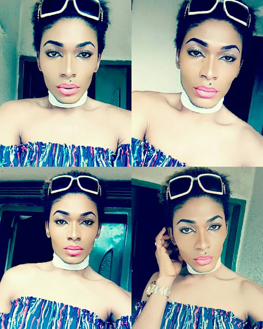 Nigerian Crossdresser Jay Bugatti Shares New Makeup Photos