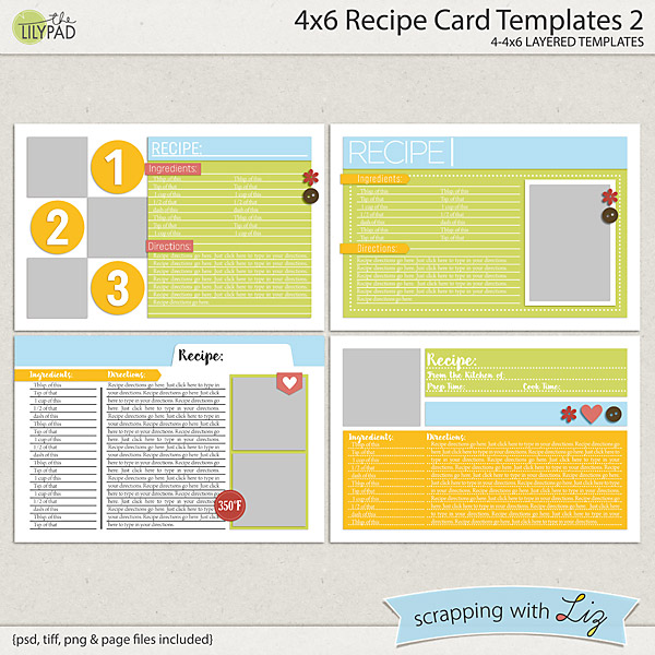 4x6 recipe card template