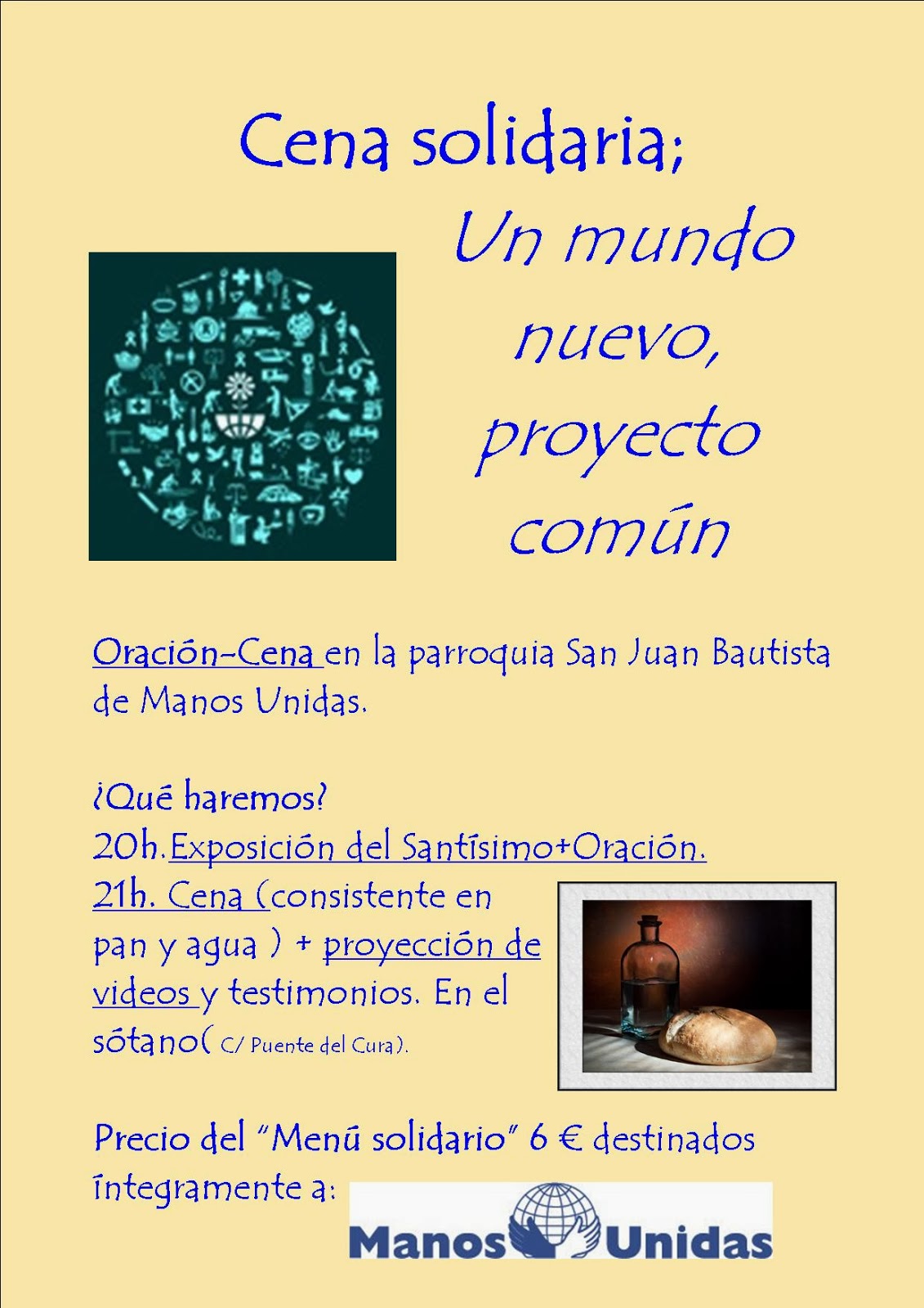 CenaOración en Favor de Manos Unidas