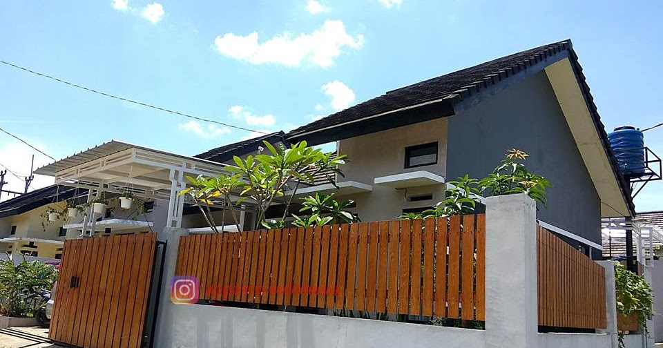 Pagar Minimalis Klasik Kayu - Motif Kayu Besi Galvanis di Ciherang